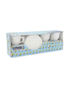 Juego de Tazas de Café Versa Peces Porcelana | Tienda24 Tienda24.eu