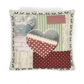 Cushion cover Alexandra House Living Heart Multicolour 42 x 42 cm by Alexandra House Living, Cushion Covers - Ref: D1601383, ...