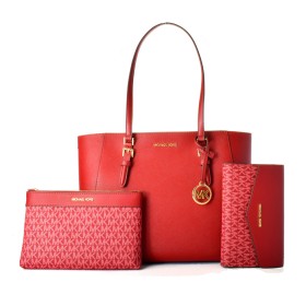 Sac-à-main Femme Michael Kors CHARLOTTE Rouge 34 x 27 x 11 cm de Michael Kors, Sacs portés épaule - Réf : S0378279, Prix : 20...