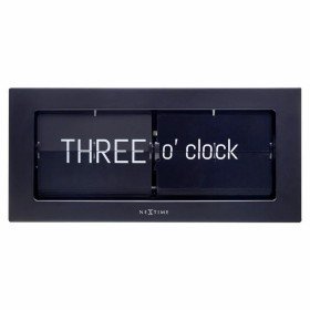 Table clock Squared Black Metal MDF Wood 18,5 x 25,5 x 6 cm (6 Units) | Tienda24 - Global Online Shop Tienda24.eu