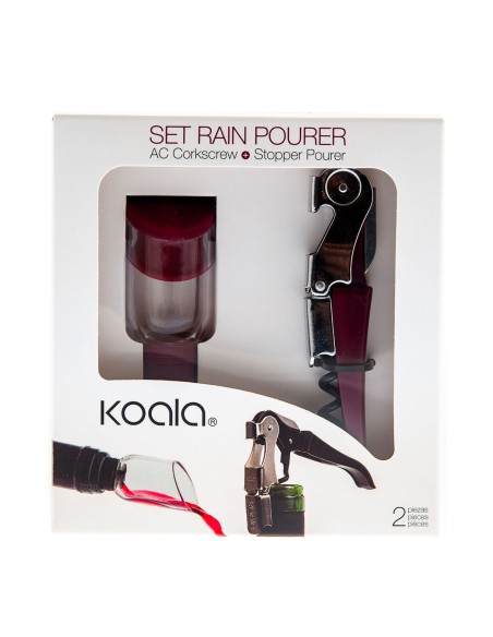 Set de Accesorios para Vino Koala 2 Piezas Metal Burdeos | Tienda24 Tienda24.eu