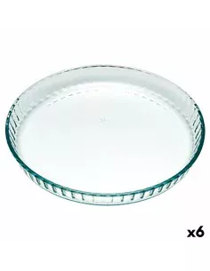 Molde para o Forno Pyrex Classic Redondo Plano Transparente 25 x 25 x 4 cm (6 Unidades) de Pyrex, Formas para quiches e tarte...