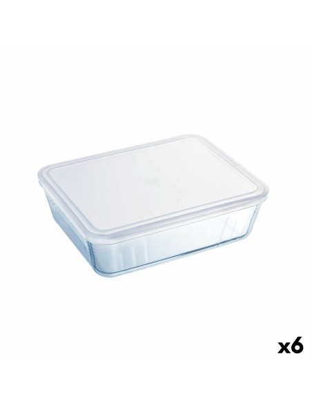 Rechteckige Lunchbox mit Deckel Pyrex Cook & Freeze 25 x 20 cm Durchsichtig Silikon Glas 2,6 L (6 Stück) | Tienda24 Tienda24.eu