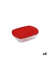 Boîte à repas rectangulaire avec couvercle Ô Cuisine Cook & Store Rouge 1,1 L 23 x 15 x 6,5 cm Silicone verre (6 Unités) | Tienda24 Tienda24.eu