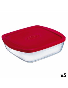 Portapranzo Rettangolare con Coperchio Ô Cuisine Cook&store Ocu Rosso 2,5 L 28 x 20 x 8 cm Silicone Vetro (5 Unità) da Ô Cuis...