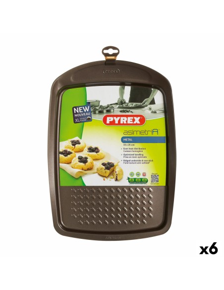 Backform Pyrex Asimetria rechteckig Schwarz Metall 33 x 25 cm (6 Stück) | Tienda24 Tienda24.eu