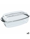 Oven Mould Ô Cuisine Rectangular With lid 37,5 x 22,5 x 10,6 cm Transparent (3 Units) | Tienda24 Tienda24.eu