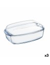 Fuente de Cocina Pyrex Classic Con Tapa 4,5 L 38 x 22 x 11 cm Transparente Vidrio (3 Unidades) | Tienda24 Tienda24.eu