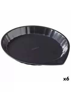 Molde para o Forno Pyrex Asimetria Redondo Preto Ø 26 cm (6 Unidades) | Tienda24 Tienda24.eu