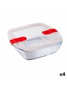 Hermetic Lunch Box Pyrex Cook & Heat 25 x 22 x 7 cm 2,2 L Transparent Glass (4 Units) | Tienda24 Tienda24.eu