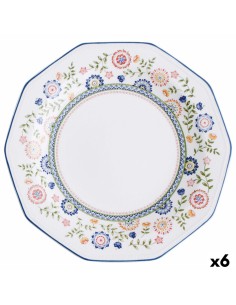 Flat Plate DKD Home Decor White Porcelain 19 x 19 x 2 cm | Tienda24 Tienda24.eu