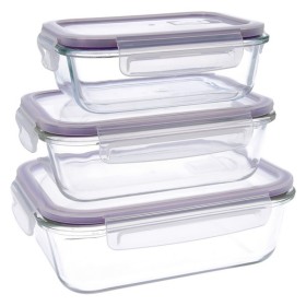 Set of lunch boxes Quid Frost (3 pcs) Transparent Glass 3 Pieces Quid - 1