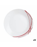 Flat plate Arcopal Domitille Rojo Bicoloured Glass 25 cm (12 Units) | Tienda24 Tienda24.eu