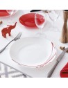 Flat plate Arcopal Domitille Rojo Bicoloured Glass 25 cm (12 Units) | Tienda24 Tienda24.eu