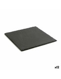 Bandeja de Cerámica Efecto Pizarra Quid Gastro Fun Negro (25 x 25 cm) (12 Unidades) | Tienda24 Tienda24.eu