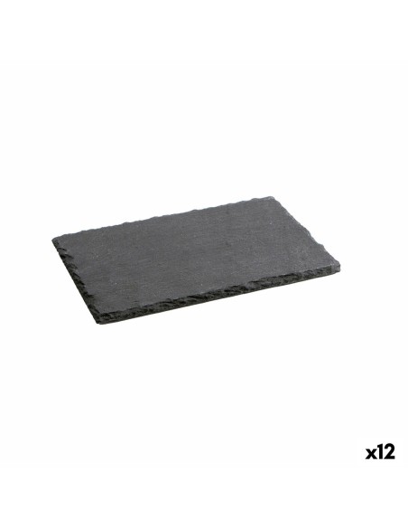 Plateau en Céramique Effet Ardoise Quid Gastro Fun Noir (22 x 14 cm) (12 Unités) | Tienda24 Tienda24.eu