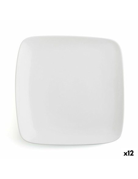 Flat plate Ariane Vital Squared Ceramic White (27 x 21 cm) (12 Units) | Tienda24 Tienda24.eu