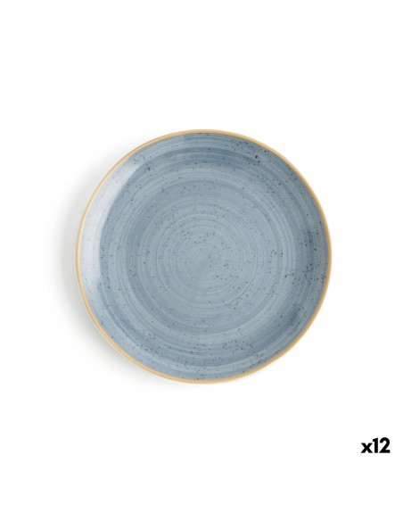 Flat Plate Ariane Terra Blue Ceramic Ø 21 cm (12 Units) | Tienda24 Tienda24.eu