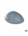 Assiette plate Ariane Terra Triangulaire Bleu Céramique Ø 29 cm (6 Unités) | Tienda24 Tienda24.eu