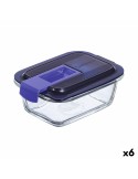 Hermetic Lunch Box Luminarc Easy Box Blue Glass (380 ml) (6 Units) | Tienda24 Tienda24.eu