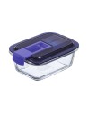 Hermetic Lunch Box Luminarc Easy Box Blue Glass (380 ml) (6 Units) | Tienda24 Tienda24.eu