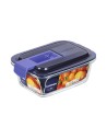 Hermetic Lunch Box Luminarc Easy Box Blue Glass (380 ml) (6 Units) | Tienda24 Tienda24.eu