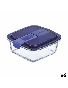 Caja de Almacenaje con Tapa Transparente Plástico 21,5 x 8 x 14,6 cm (12 Unidades) | Tienda24 Tienda24.eu