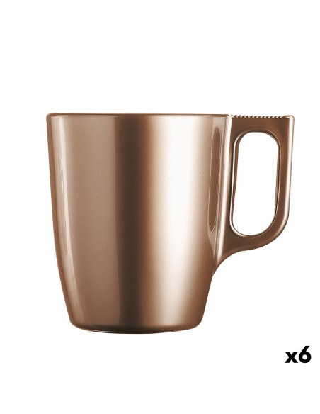 Mug Luminarc Flashy Light brown 250 ml Glass (6 Units) | Tienda24 Tienda24.eu