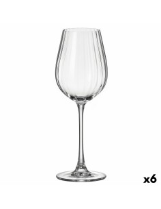 Copa de vino Bidasoa Fosil Gris Vidrio 370 ml (6 Unidades) | Tienda24 Tienda24.eu