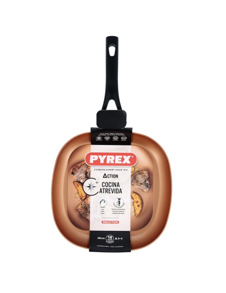 Poêle à Griller Lisse Pyrex Action Carré Métal Ø 28 cm | Tienda24 Tienda24.eu