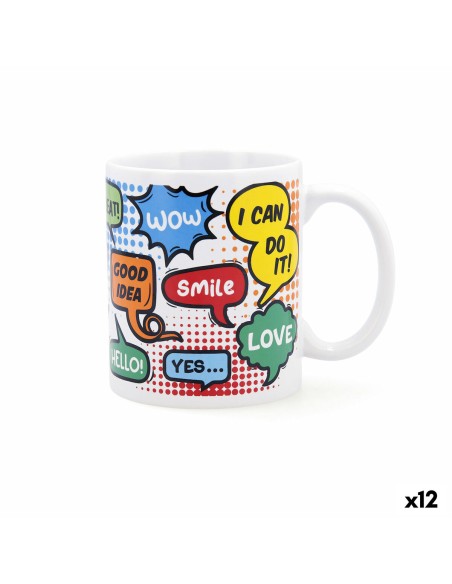 Taza Quid Wow Cómics Multicolor Cerámica 330 ml (12 Unidades) | Tienda24 Tienda24.eu