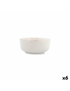 Flat Plate La Mediterránea Elite Stoneware Ivory 21 x 21 x 2 cm (6 Units) (21 cm) | Tienda24 Tienda24.eu