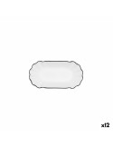 bandeja de aperitivos Quid Gastro Branco Preto Cerâmica 20,5 x 11 x 3,5 cm (12 Unidades) | Tienda24 Tienda24.eu