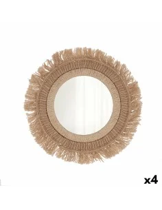 Wall mirror Home ESPRIT White Metal Mirror Urban 70 x 4,5 x 70 cm | Tienda24 Tienda24.eu