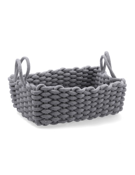 Panier décoratif Vinthera Moa Coton Gris 35 x 25 x 13 cm | Tienda24 Tienda24.eu