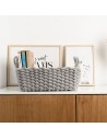 Panier décoratif Vinthera Moa Coton Gris 35 x 25 x 13 cm | Tienda24 Tienda24.eu