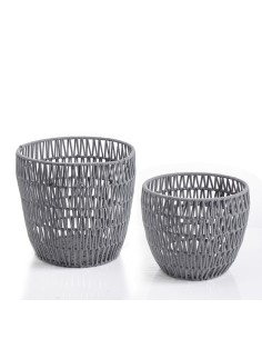 Set de basket Vinthera Moa Coton Métal 2 Pièces Gris de Vinthera, Paniers de rangement - Ref: S2711032, Precio: 38,85 €, Desc...