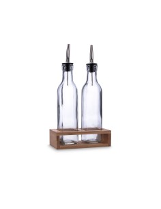 Ölfläschchen DKD Home Decor 15 x 9 x 19,6 cm Silberfarben Edelstahl 550 ml Borosilikatglas | Tienda24 Tienda24.eu