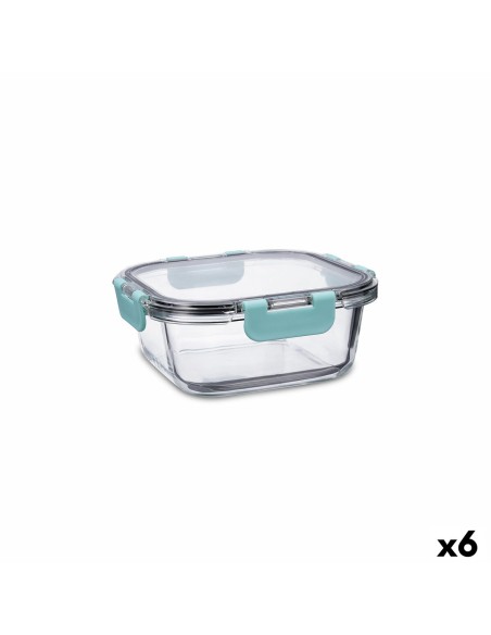 Boîte à lunch hermétique Quid Purity Carré 800 ml Transparent verre (6 Unités) | Tienda24 Tienda24.eu