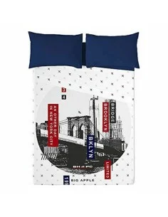 Bedding set Alexandra House Living Circe Blue Double 3 Pieces | Tienda24 Tienda24.eu