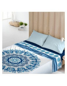 Jeu de draps Alexandra House Living Bleu Clair Lit 1 persone | Tienda24 Tienda24.eu