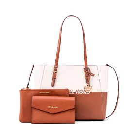 Sac-à-main Femme Michael Kors CHARLOTE Marron 27 x 34 x 11 cm de Michael Kors, Sacs portés épaule - Réf : S0384529, Prix : 27...