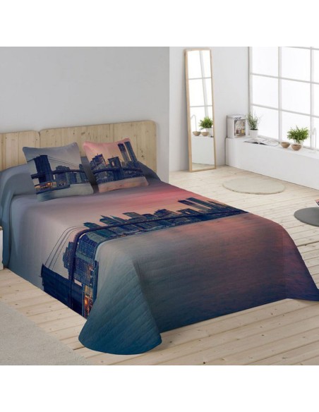 Bedspread (quilt) Naturals Brooklin Bridge | Tienda24 Tienda24.eu