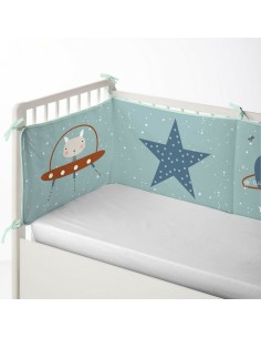 Protector de Cuna HappyFriday Mr Fox Starspace Multicolor 210 x 40 cm | Tienda24 Tienda24.eu