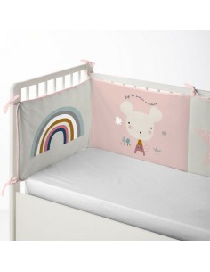 Protection du berceau HappyFriday Basic Kids Cloud Fuchsia 60 x 40 cm | Tienda24 Tienda24.eu