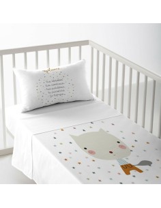 Sábana Bajera Ajustable Kids&Cotton Kuno Multicolor Cama de 90 | Tienda24 Tienda24.eu