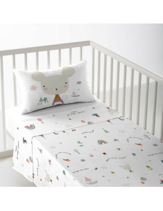 Top sheet Happy Home MIX COLORS Pistachio Super king | Tienda24 Tienda24.eu