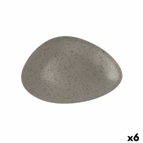 Flat plate Ariane Oxide Triangular Ceramic Grey (Ø 29 cm) (6