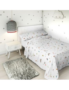 Juego de Sábanas TODAY Amor Gris Cama doble 240 x 260 cm | Tienda24 Tienda24.eu