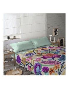 Sábana Bajera Ajustable HappyFriday Blanc Cosmos Multicolor 90 x 200 x 32 cm | Tienda24 Tienda24.eu